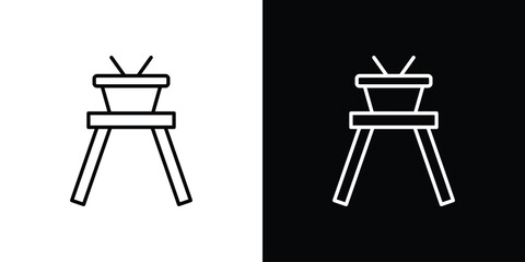 Camp table icons. Editable Stroke. logotype design concept
