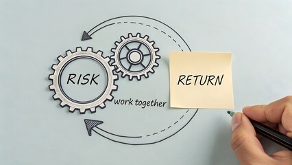Gears arranged in a circle depicting business risk and return
