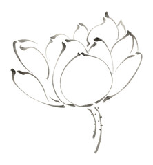 Elegant Hand-Drawn Ink Lotus Blossom