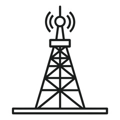 Signal Reach Line Art of Transmission Tower