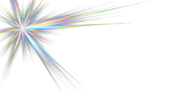 Abstract starburst with rainbow colors on black background