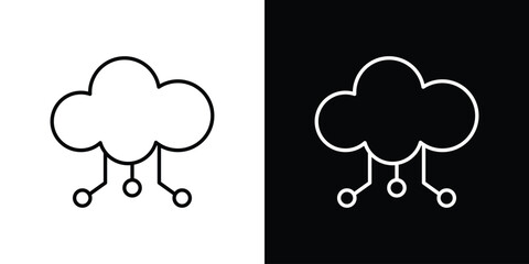 Cloud computing icons. Editable Stroke. logotype design concept