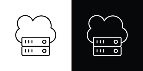 Cloud server icons. Editable Stroke. logotype design concept