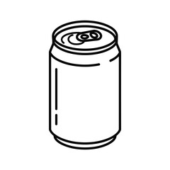 Simple line art illustration of a beverage can