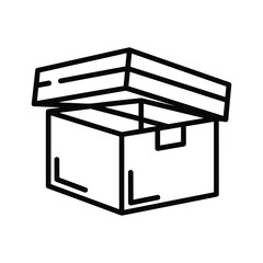 Open cardboard box with lid