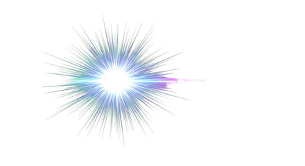 Bright exploding starburst light effect on black background