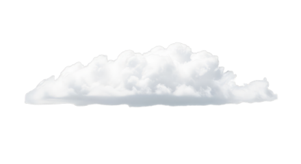 Fluffy white cumulus cloud isolated on black background