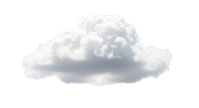 Fluffy white cloud isolated on black background