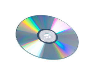  Floating Blank Optical Disc with Rainbow Holographic Colors, Media Mockup isolated on transparent background PNG