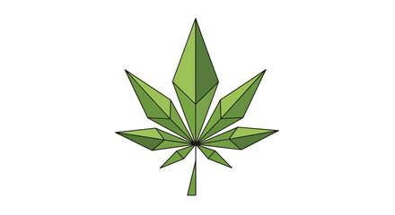 Naklejka premium Geometric cannabis leaf illustration for medical use.