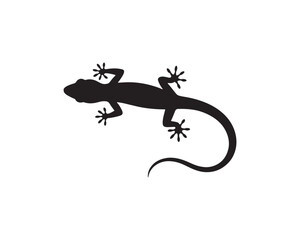 Naklejka premium Lizard silhouette illustration, Reptile animal icon, Gecko shape graphic vector.