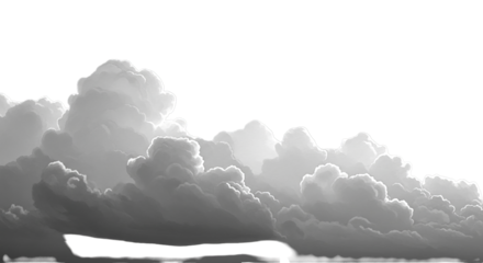 Dramatic cumulus clouds against dark sky