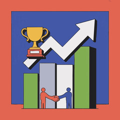 businessman and business graph