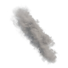 Dense smoke rising up isolated transparent background 3d rendering PNG 16 bit
