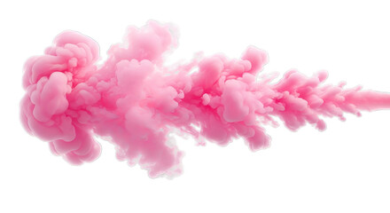 Fototapeta premium Pink ink cloud dissolving in black water