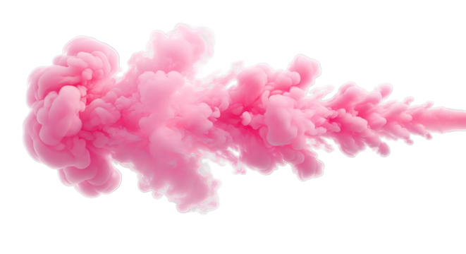 Pink ink cloud dissolving in black water