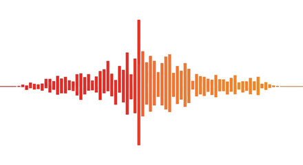 Vibrant Earthquake Waveform Illustration on White Background.