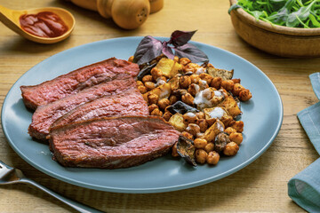 Protein-Rich Steak Plate with Roasted Vegetable