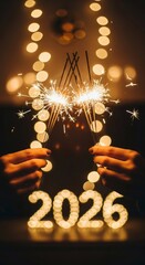 Sparkling Celebration - 2026 New Years Eve with Sparklers and Festive Lights.