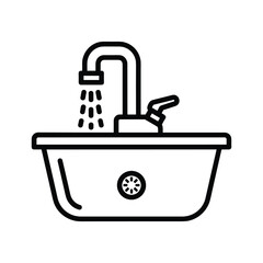 Thermometer outline, a tool used to measure temperature and heat for cooking
