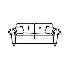 Knife vector icon outline illustration of a sharp kitchen knife