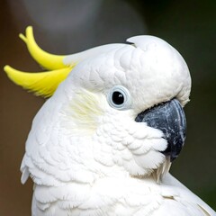 Close-up of a Sulphur-Crested Cockatoo - A Captivating Portrait.