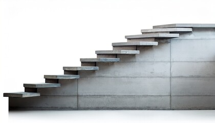 Obraz premium concrete staircase with a modern design isolated on a white background