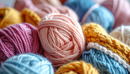 鮮やかな毛糸玉のイメージ素材