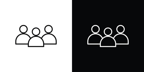 people icons. Editable Stroke. logotype design concept