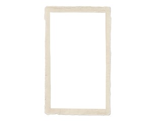 Tall cream torn edge paper picture frame
