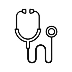 Outline of a stethoscope with tubing