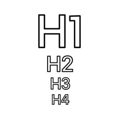 Typographic hierarchy example with h1, h2, h3, h4 text sizes