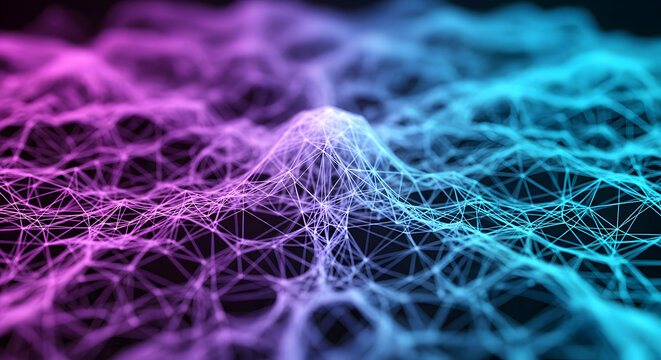 Network of interconnected nodes radiating vibrant energy perfect for innovative tech brands, futuristic designs, and dynamic presentations, embodying modern connectivity and digital innovation