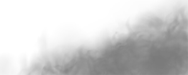 A pale smoke cloud twists slowly in curling waves. Its layers blend seamlessly into the darkness. The scene has an ethereal cinematic feel. PNG