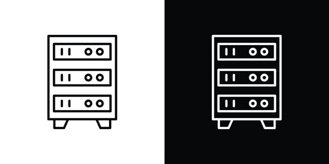 Server rack icons. Editable Stroke. logotype design concept