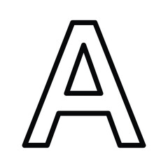 Outline of the letter a in black on a