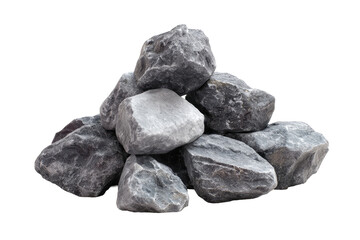 Obraz premium Gray stones piled in a pyramid shape on a black background