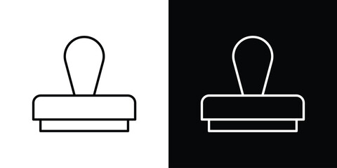 Stamp icons. Editable Stroke. logotype design concept