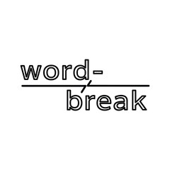 The word word hyphenated with break below, separated by a line