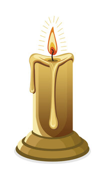 Yellow candle vector illustration on transparent background
