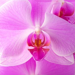 Close-Up of a Vibrant Pink Orchid Blossom in Full Bloom.