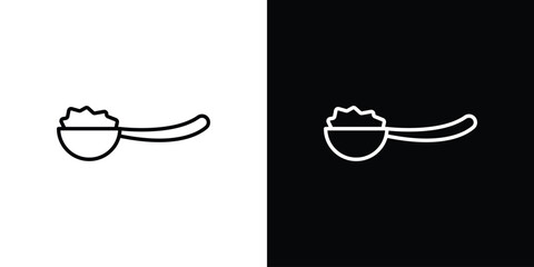 Teaspoon icons. Editable Stroke. logotype design concept