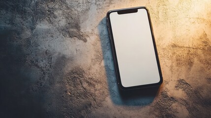 Smartphone on textured concrete