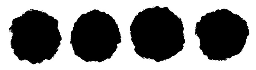 Black paint strokes on a white background