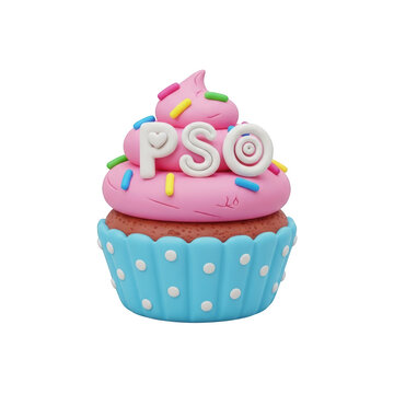 Cupcake with Pink Frosting Sprinkles and Letters PSO Keywords: cupcake, dessert, sweet, treat, frosting, pink, sprinkles, colorful