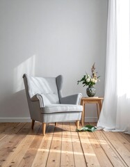 Cozy Reading Nook with Armchair and Natural Light.