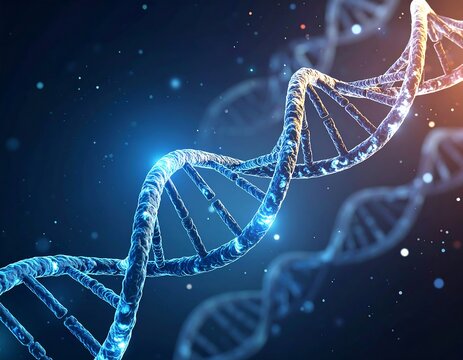 DNA Double Helix - Genetic Code and Molecular Biology Illustration. - Powered by Adobe