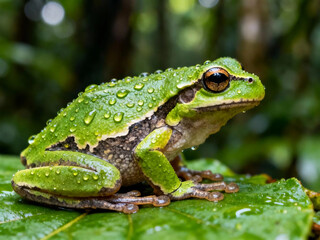 Fototapeta premium frog on a leaf