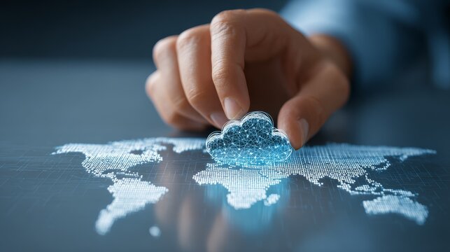 Hand holding globe and jigsaw puzzle pieces symbolizes a global business solution and successful partnership strategy