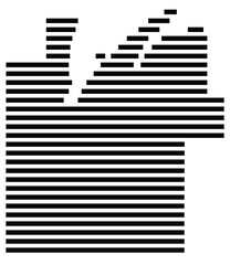 Symbol Map of the County Baraga (Michigan, US) showing the County with a few black horizontal lines